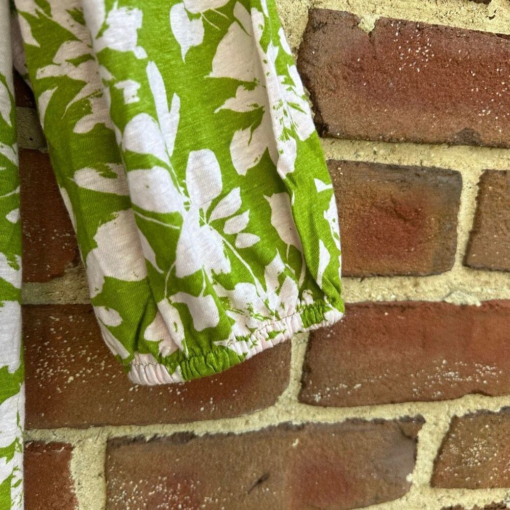 Soft Surroundings $89 Ainsley Linen Blend Tunic Pink Green Floral 1X NEW - Picture 3 of 10